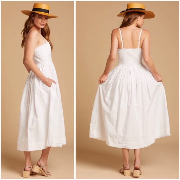 FREE PEOPLE 100% Cotton Feminine Versatile Lilah Pleated Tube Midi Dress Sz M - Picture 7 of 11